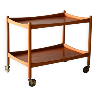Vintage Scandinavian teak and beech trolley