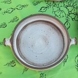 Set of 3 dishes in varnished pyrity sandstone, cream and brown