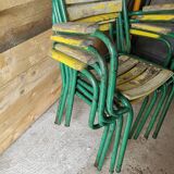 Set of 4 metal bistro chairs tolix style