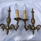 Paire d’appliques en bronze milieu XXe siècle