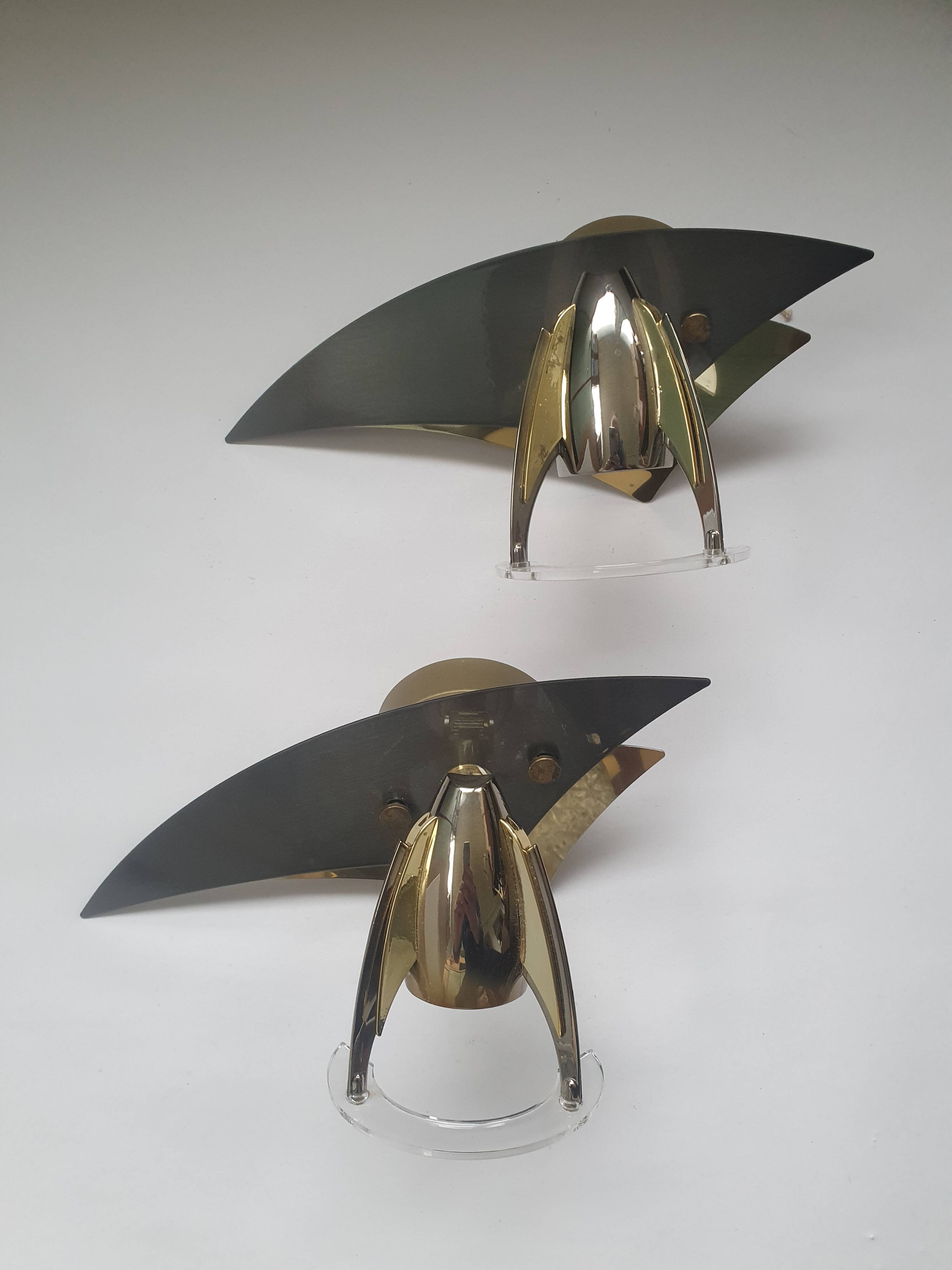Pair of contemporary German Paul Neuhaus spotlight wall lights