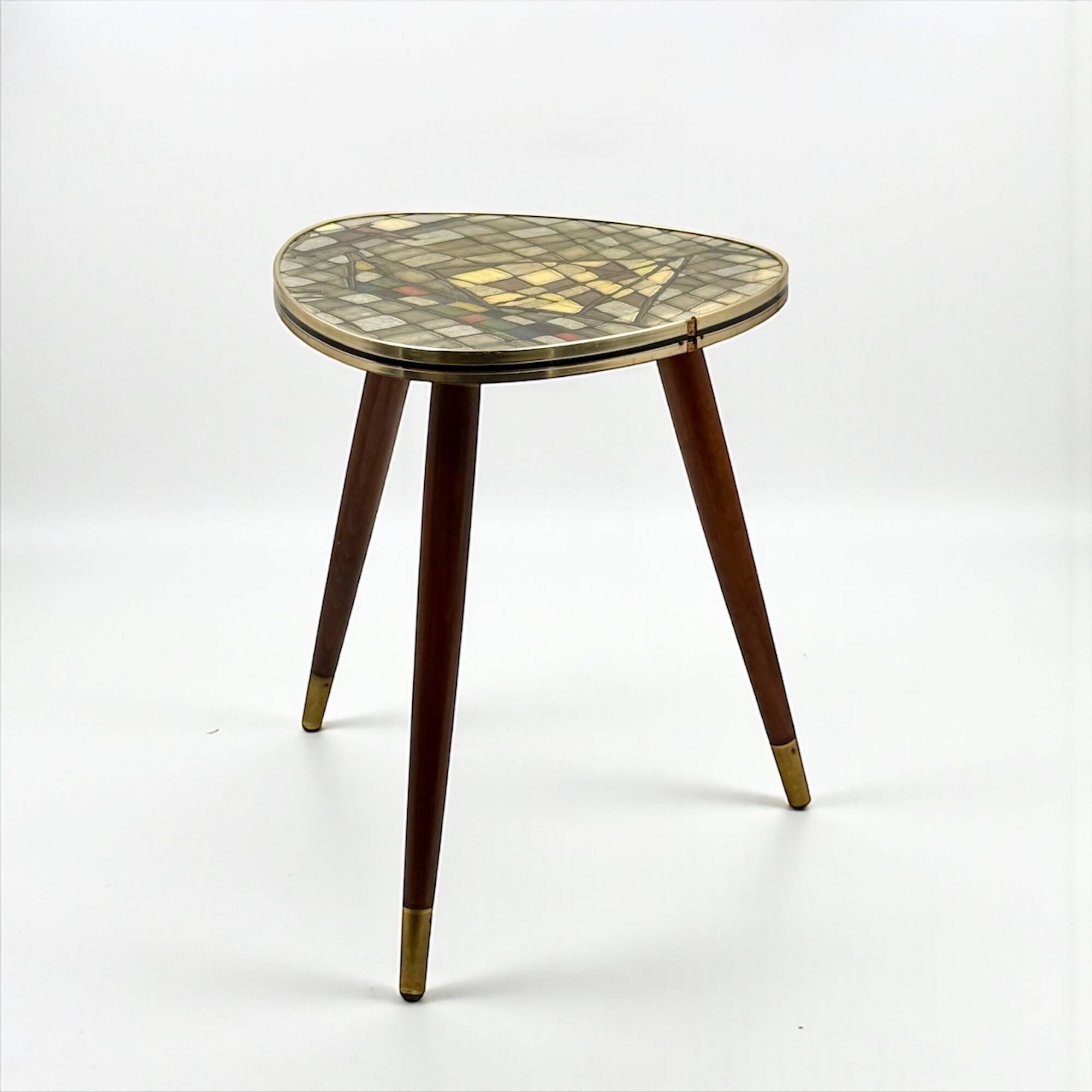 Petite table tripode italienne années 50 plateau mosaïque