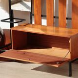 Vestiaire d’entrée vintage – Meuble à patères, miroir et rangements