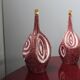 Mid-century bordeaux ceramic office lamps 60s