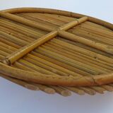Rattan tray, vintage 1970