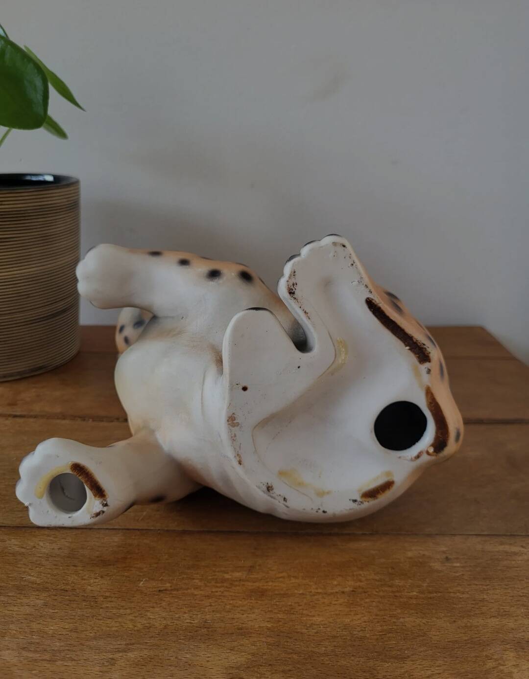 Tijger beeldje, vintage, céramique et handbeschilderd