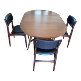 Vintage Scandinavian smorrebrod flip-up coffee table with system