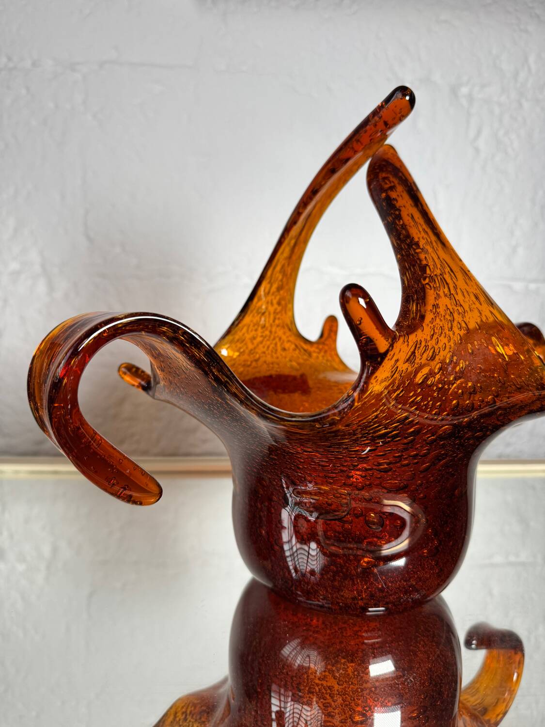 Amber blown glass empty pocket from the 60s