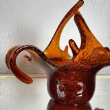 Amber blown glass empty pocket from the 60s