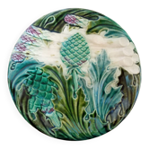 Assiette barbotine asperge/artichaut