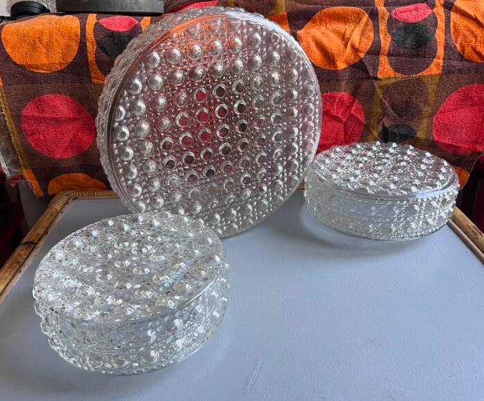 Set of 3 ceiling lights or bubble glass wall lights.