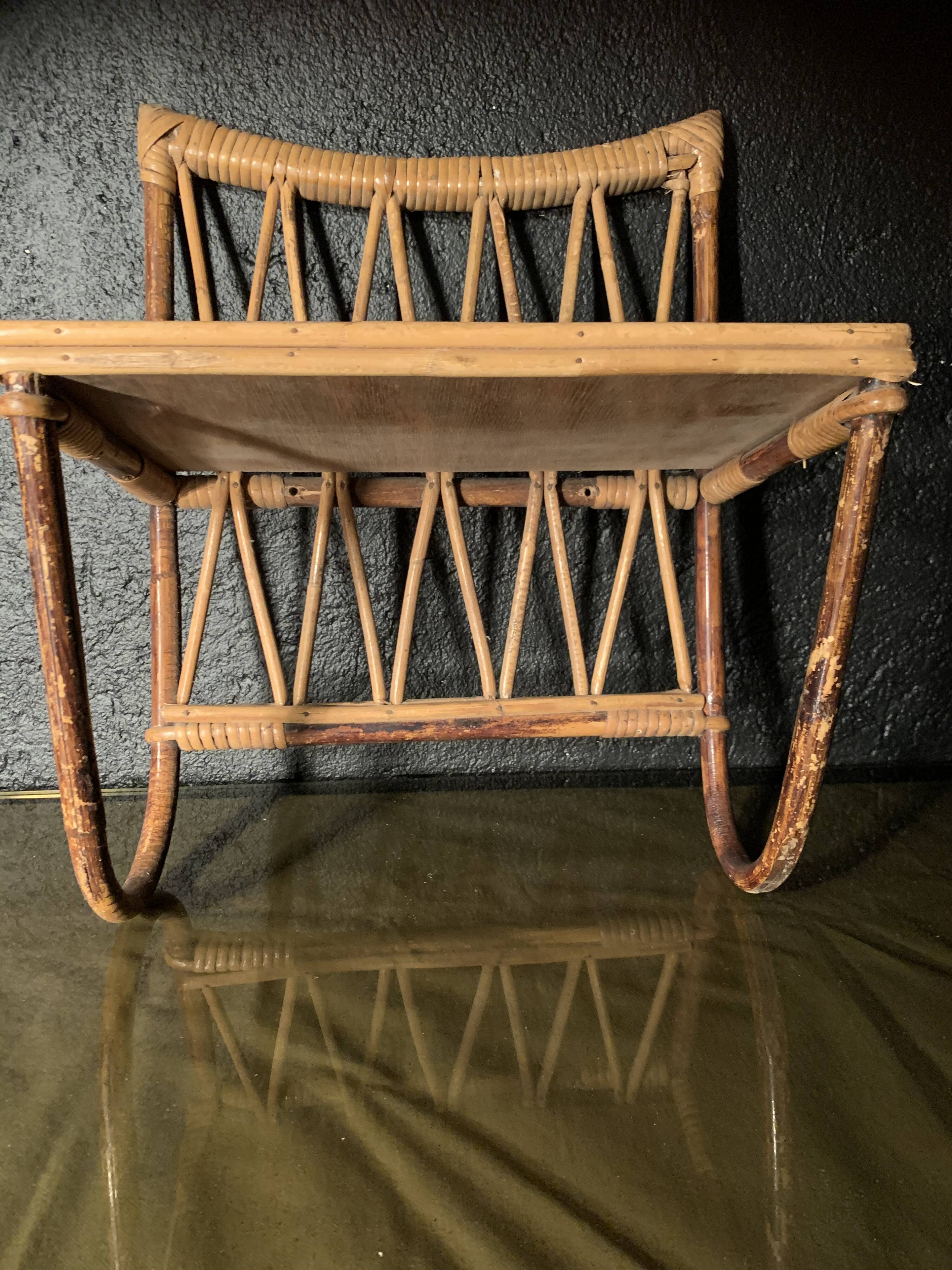 Rattan wall shelf 1960