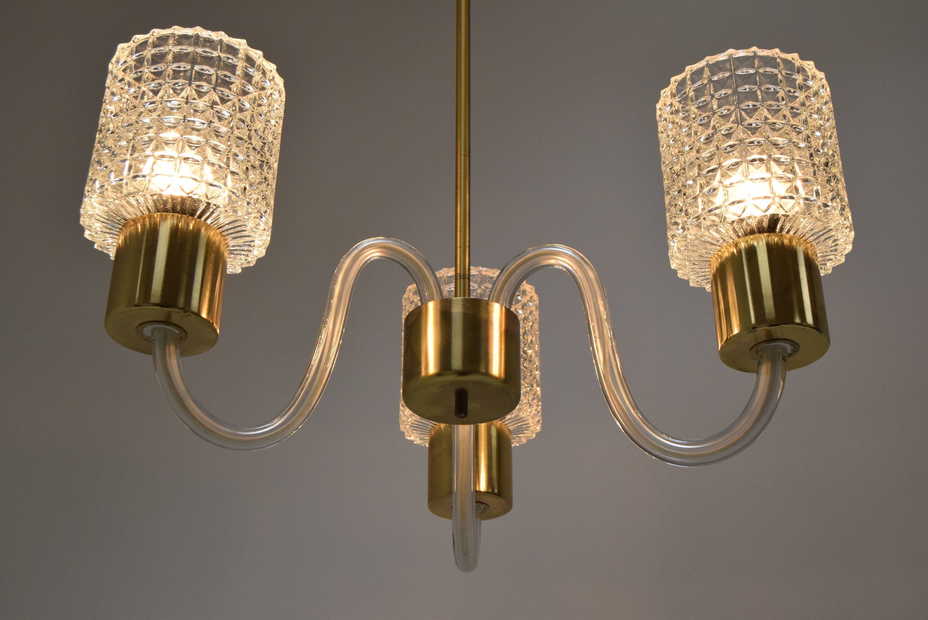 Mid-Century Chandelier/Kamenicky senov, 1960´s