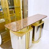 Meuble bar avec dessus en marbre rouge