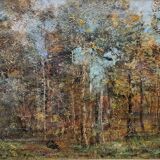 Tableau impressionniste Huile sur toile - scène animée circa 1870, signé Emmanuel MEYER (1836-1902)