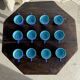 Set of 12 small vintage espresso cups duo in blue Made in Italy