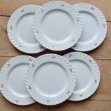 6 vintage porcelain dessert plates Fontebasso - Red polka dot design