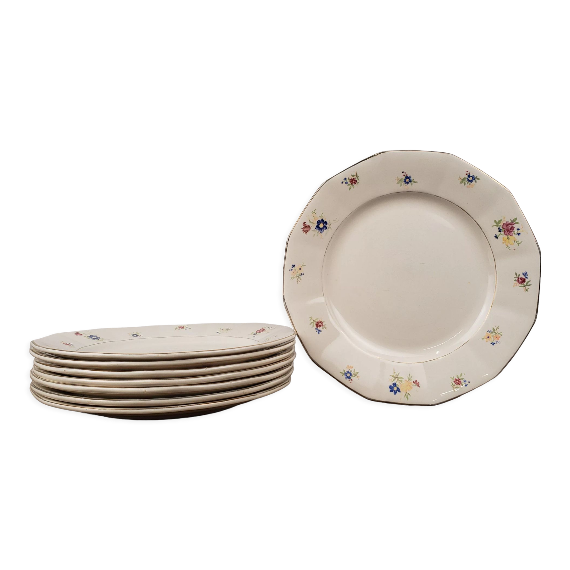 Flat plates x8 - Digoin Sarreguemines, Falaise model