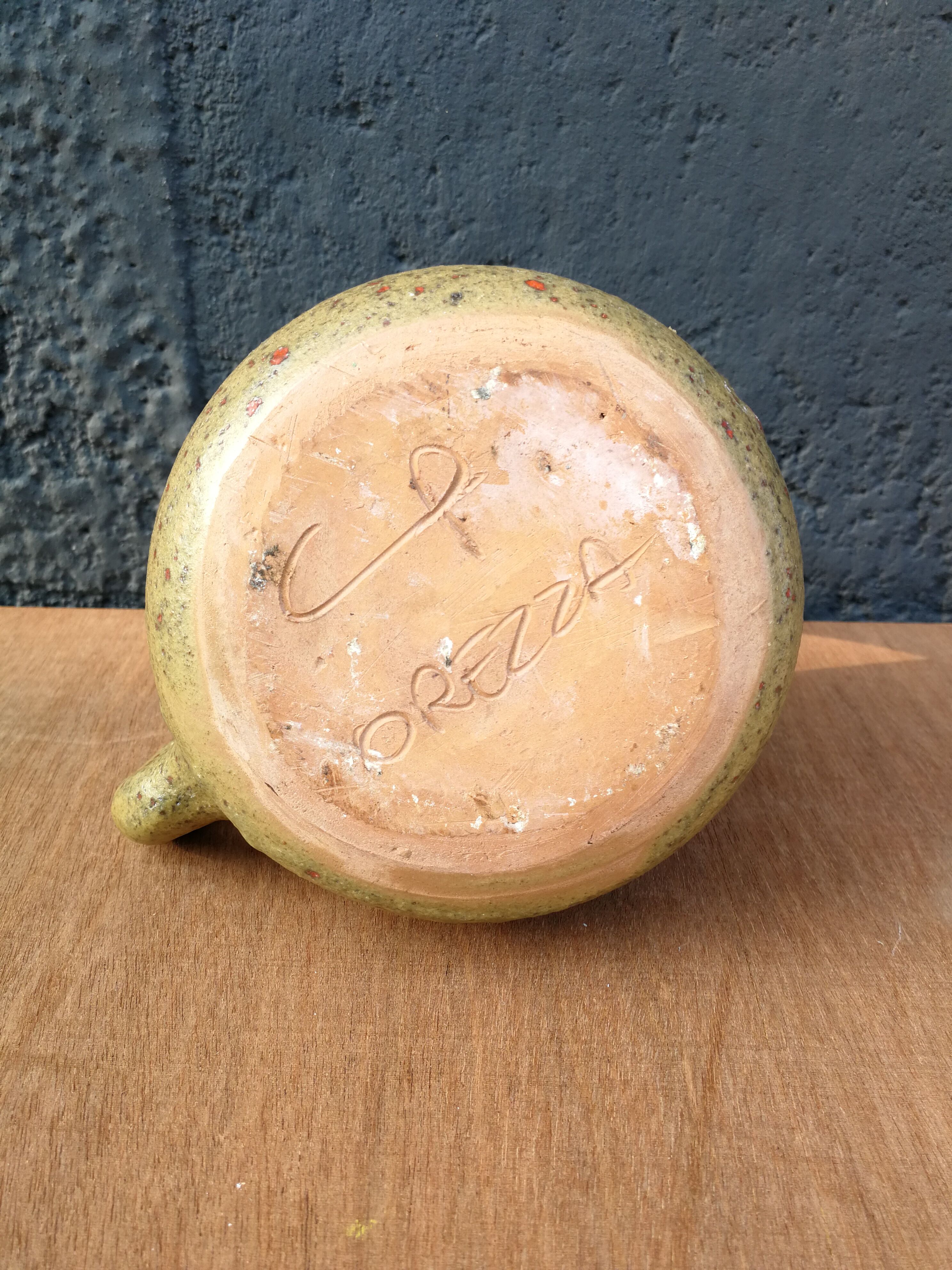 Glazed terracotta pitcher CP Orezza, Corsica