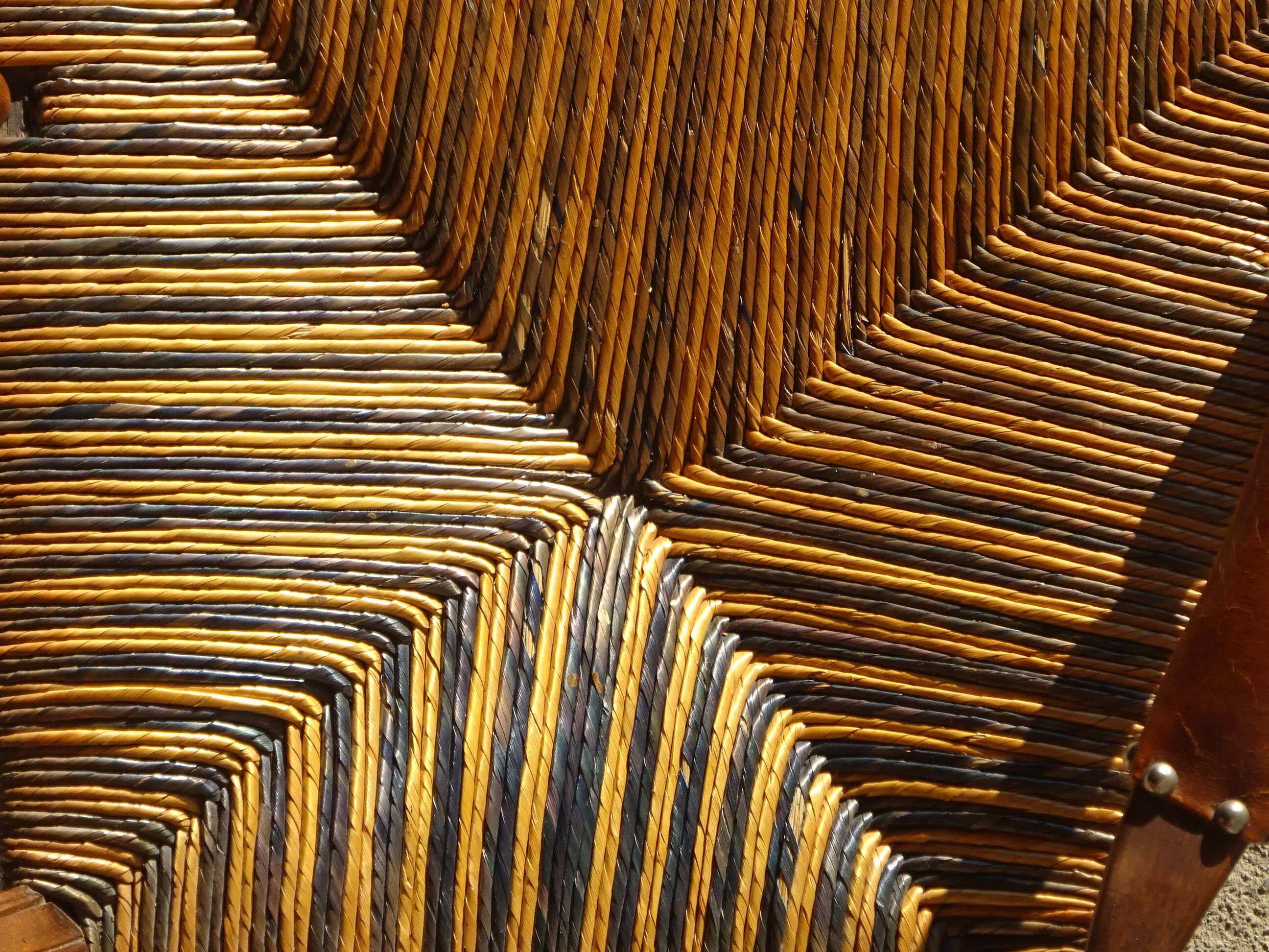 old armchair with leather armrests, from the 19th century