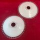 Ceiling lampshade, old opaline glass serrated 25.5 cm set of 2