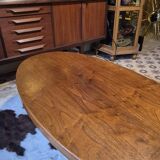 Baumann oval coffee table in teak 1950s vintage