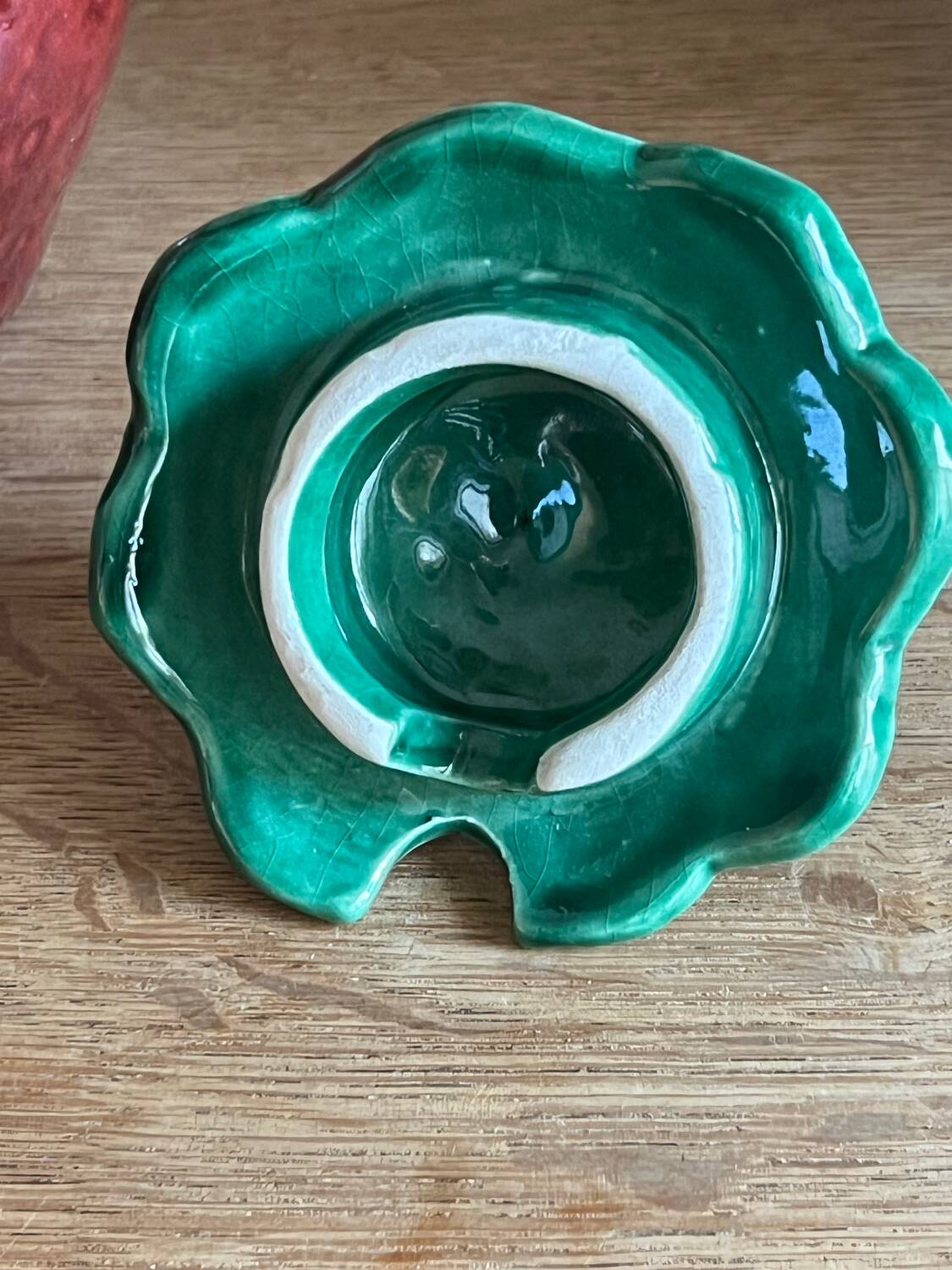 Strawberry slip jam jar