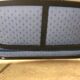 Louis XVI style bench in black wood and blue fabric