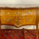 Chest of drawers Frying pan with floral decoration Louis XV style
