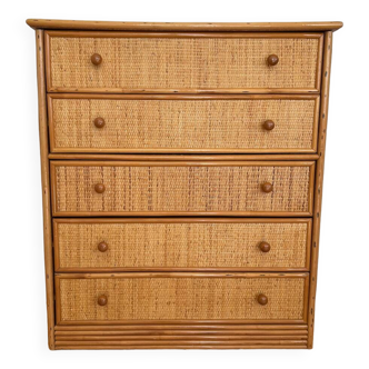 Rattan chest of drawers