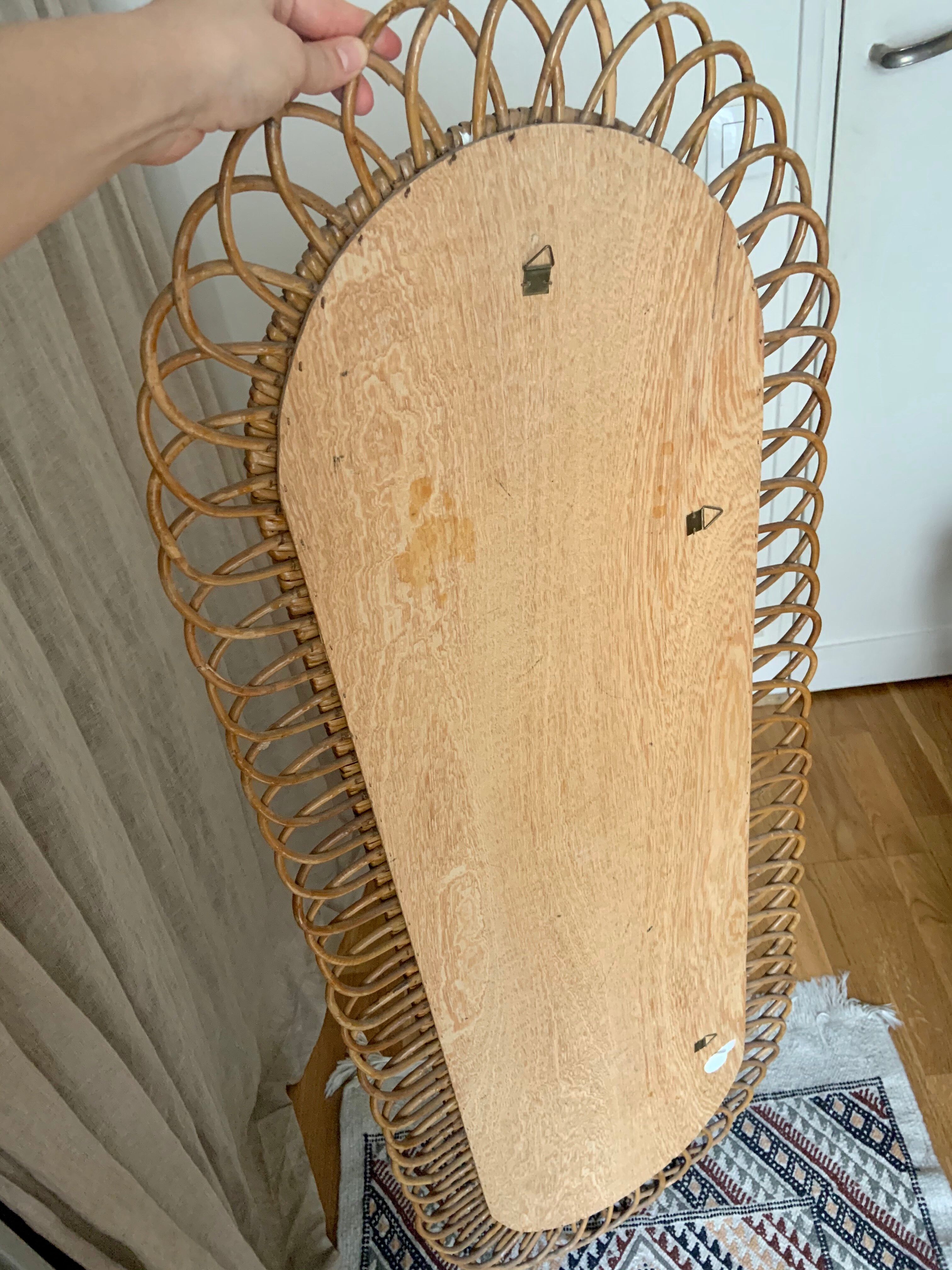 Rattan mirror 46x127cm