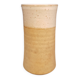 Vase in raw and glazed stoneware