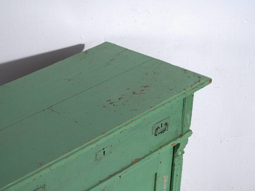 Central European pine commode with original green paint – Tyrol, circa 1890