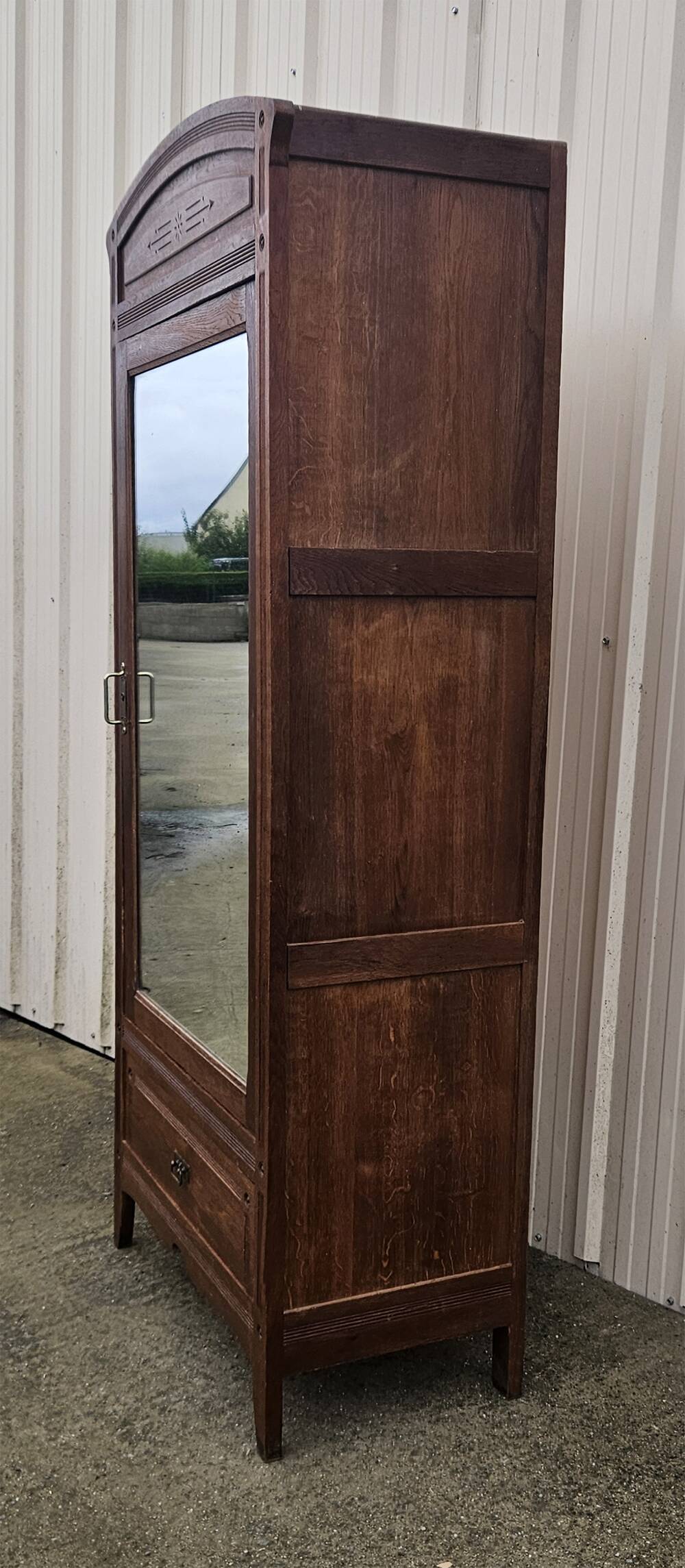 Wardrobe with 1 mirrored door and 1 drawer, 1930s