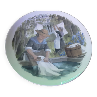 Provence ceramic plate loriol la terra vecchia la lavandiere