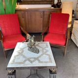 Pair of 70's Scandinavian style teak armchairs