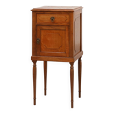 Table de nuit Art Déco en chêne avec pieds tournés, France 1920
