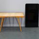 1960s Beech Coffee Table with Glass Top , Czechoslovakia