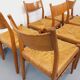 Set of 6 vintage teak Danish rope chairs Gessef Consorzio Sedie Friuli