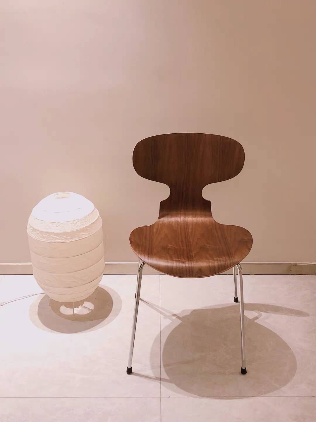 Sculptural Chair "Butterfly Wings" – Walnut & Polished Brass