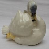 Signed swan-shaped earthenware garden