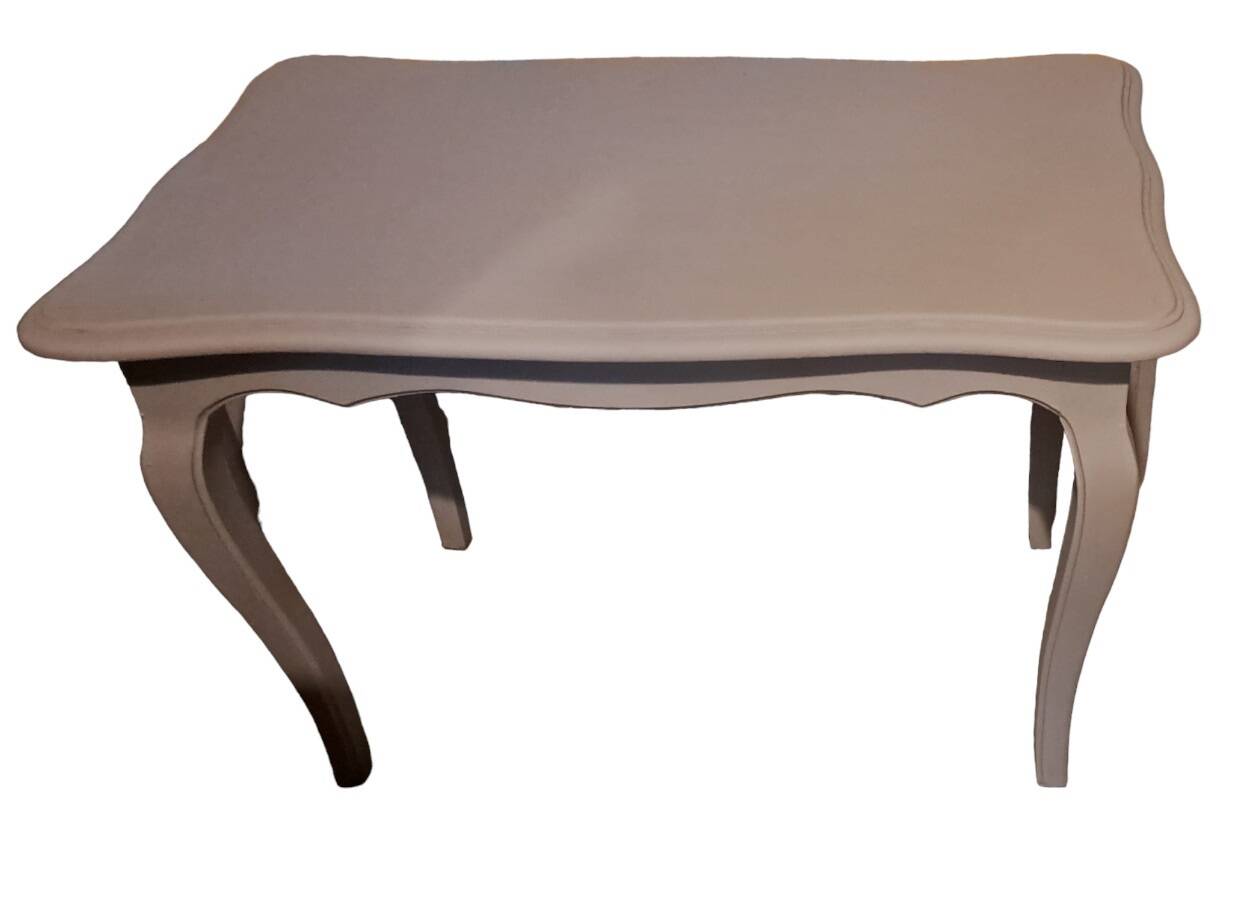Rectangular solid wood coffee table painted gray 1960