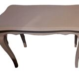 Rectangular solid wood coffee table painted gray 1960