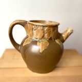 Pitcher carafe stoneware Denbac roosters 30s vintage