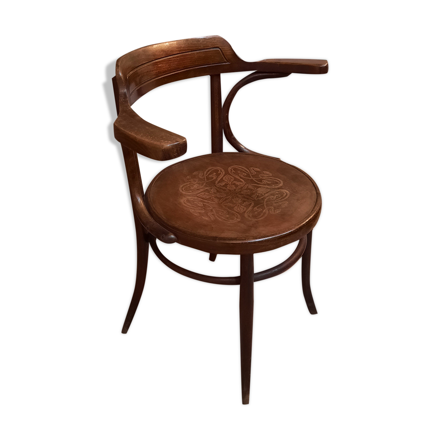 Fishel curved wooden burreau chair
