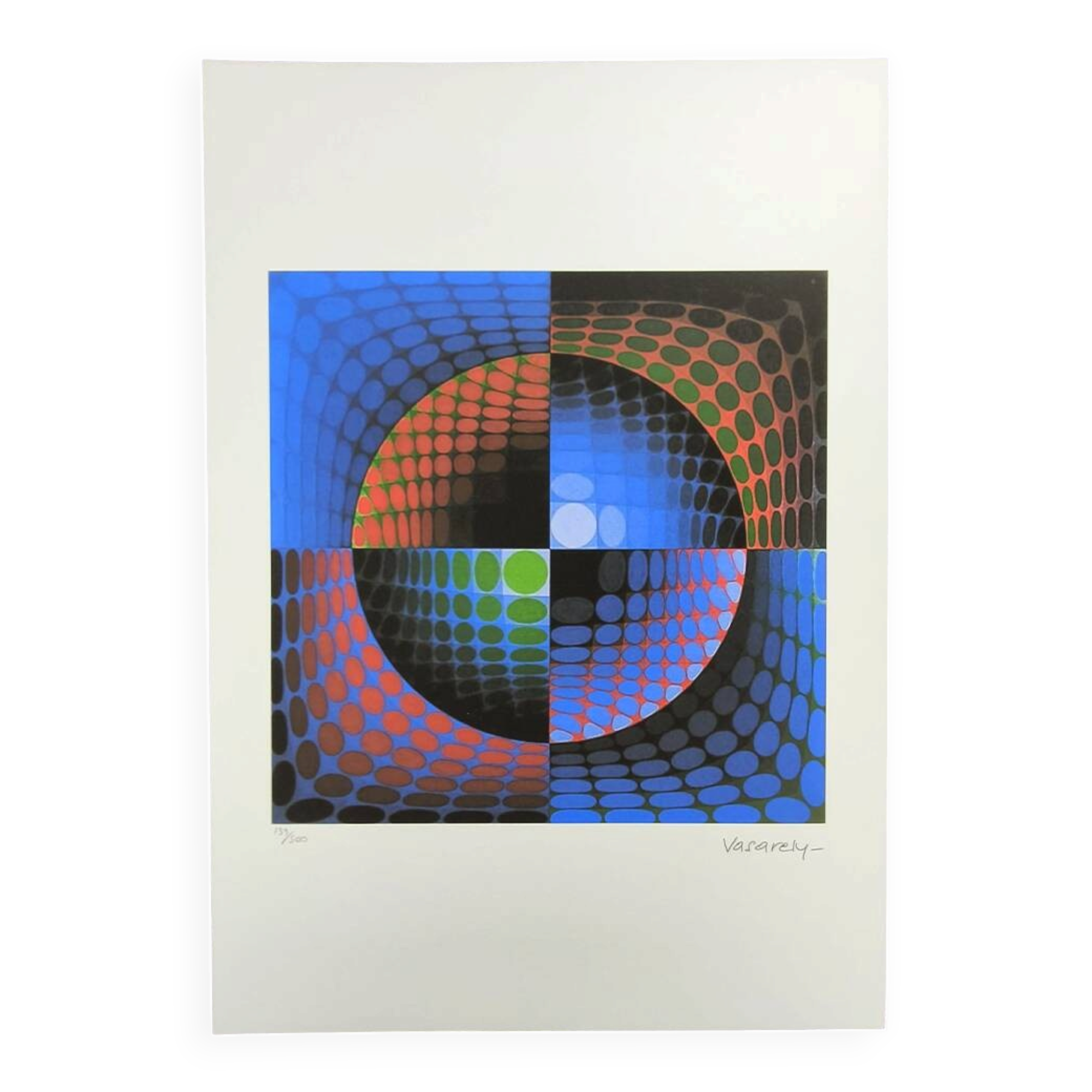 Lithograph by Victor Vasarely, limited edition numbered, 1970s.