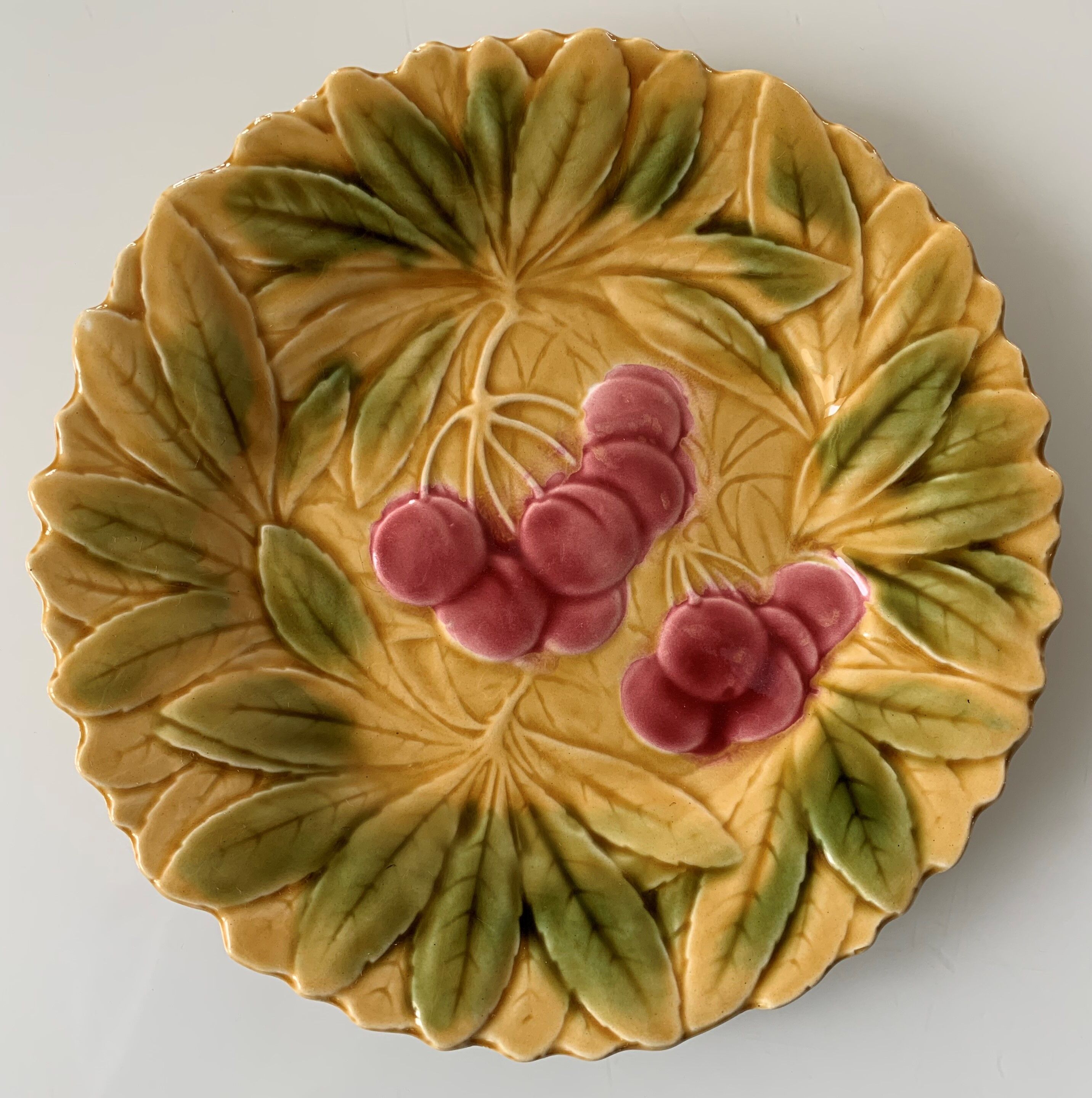 6 old plates in Sarreguemines slip