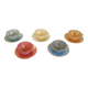 5 vintage Arcopal Harlequin teacups with saucers