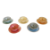 5 vintage Arcopal Harlequin teacups with saucers