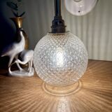 Vintage glass globe angled wall light